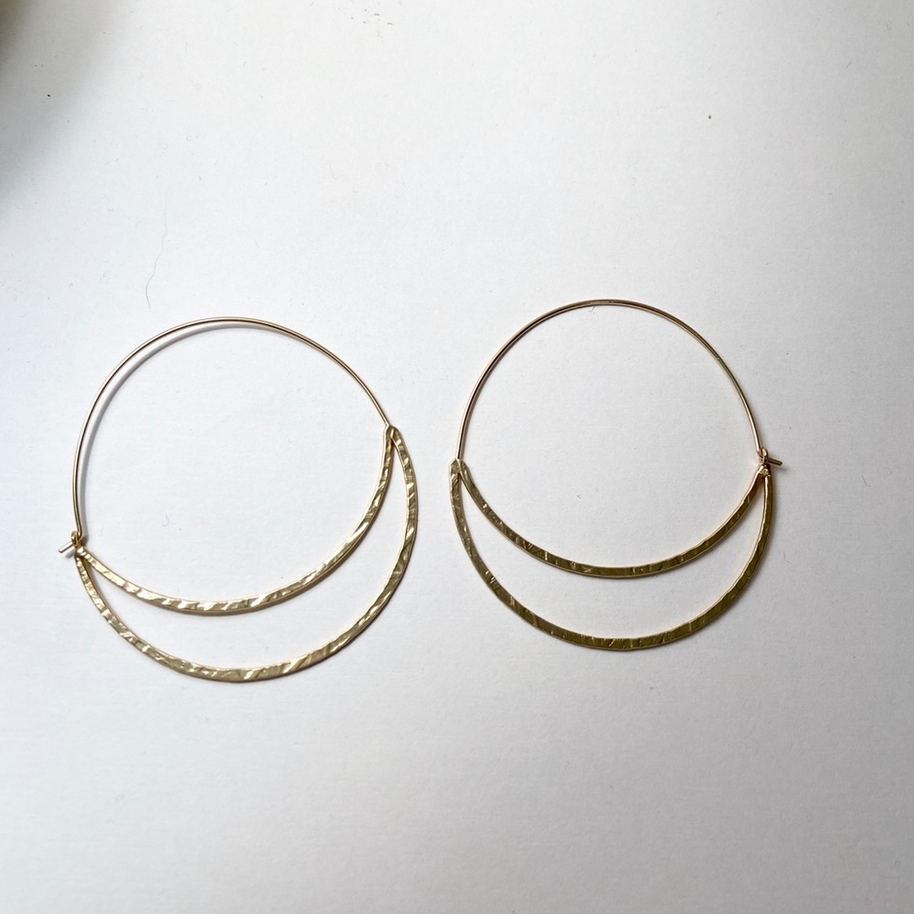 NWOT PANACEA Gold Crescent Hoops